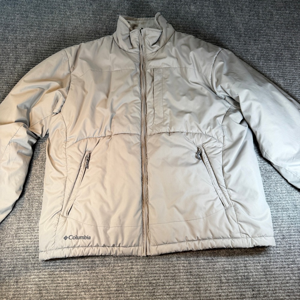 Columbia Jacket Full Zip‎ Puffer Coat Padded Lightweight Outdoor Layering Gray